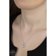Kutaydan Swr Zirconia 0,50 Ct Tek Taş Kalp Kadın Gümüş Kolye