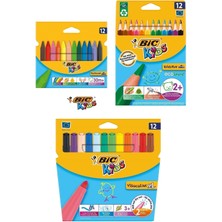 Jumbo Keçeli Boya Kalem 12'li  Jumbo Kuru Boya Kalem 12'li  Üçgen Pastel Boya Kalemi 12'li