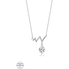 Kutaydan Swr Zirconia 0,66 Ct Kalbimin Ritmi Kadın Gümüş Kolye