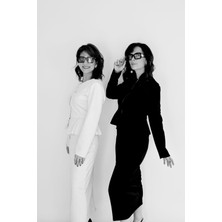 Boutique de Elegante Süet Ceket Yırtmaçlı Etek Takım Siyah - S