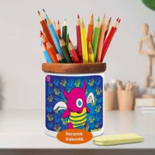 Asilmeydan Küçük Kanatlı Canavar Ahşaplı Seramik Kalemlik - 21-1092