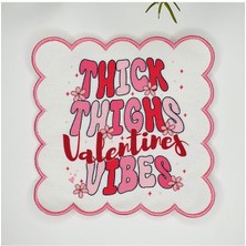 Decofav Sevgililer Günü Yazı Tasarımlı Nakış Kenar Kumaş Kokteyl Peçetesi 1 Adet