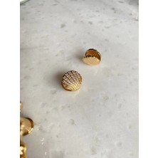 Ostill Minimal Zirkon Taşlı Midye Kabuğu Küpe