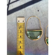 Ostill Kristal Taşlı, İnce Metal Detaylı Şık Küpe