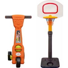 Mupark 2'li Spor ve Hareket Seti: 3 Tekerlekli Scooter & Ayarlanabilir Basketbol Potası | Çocuklar Için Eğlenceli & Güvenli