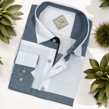 Eren Style Pamuklu Gri Uzun Kollu Erkek Gömlek (Slim Fit Kalıp)