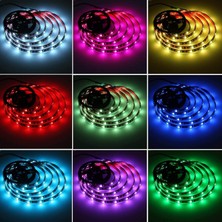Ema Dükkan Tv Arkası 5V Rgb Şerit LED | Monitör Arkası Kumandalı 5V Rgb Şerit LED | Iç Mekan Rgb LED Işıldak | 5V Rgb LED Şerit Iç Mekan