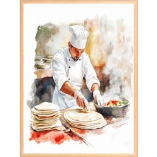 Frank Ray Hamur Sanatı 50 x 70 Çerçeveli Üçlü Pano Set