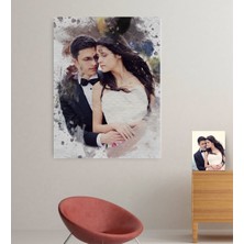 BK Kişiye Özel Gelin Damat Evlilik Hatırası Kanvas Tablo (70 x 100  cm .) 11