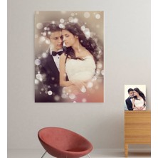 BK Kişiye Özel Gelin Damat Evlilik Hatırası Kanvas Tablo (70 x 100  cm .) 9