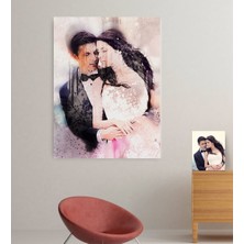 BK Kişiye Özel Gelin Damat Evlilik Hatırası Kanvas Tablo (70 x 100  cm .) 12