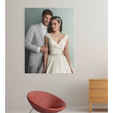 BK Kişiye Özel Gelin Damat Evlilik Hatırası Kanvas Tablo (70 x 100  cm .)