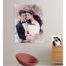 BK Kişiye Özel Gelin Damat Evlilik Hatırası Kanvas Tablo (70 x 100  cm .) 6