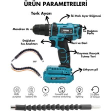 Assur 12V 1.5AH Metal Şanzıman Çift Akülü Bakır Sargı 24 Parça Şarjlı Matkap Akülü Vidalama