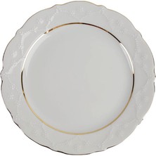 Queen Altın Yaldız Düz Tabak 21 cm - Tek Parça