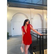 Civarda Moda Omuzu Ip Askılı Şortlu Elbise