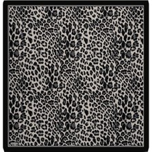 Bursa İpek Füme Leopar Desen Twill Ipek Eşarp