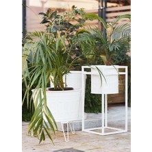 The Mia Prizma Vazo & Saksı Beyaz 60X30X30 cm PZM0029