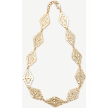 Yargıcı Dokulu Gold Kolye