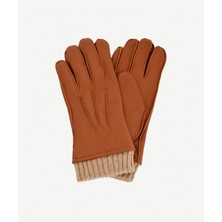 Yargıcı Triko Detaylı Erkek Deri Eldiven