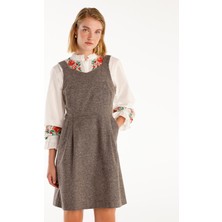 Yargıcı Pile Detaylı Kısa Elbise