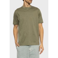 Emporio Armani Jakarlı Logo Baskılı Regular Fit Bisiklet Yaka T Shirt Erkek T Shirt EM000787 AF12916 F7060