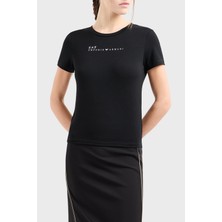 Ea7 Streç Logo Yazılı Slim Fit Bisiklet Yaka T Shirt Bayan T Shirt 7W000274 AF12945 UC001
