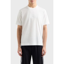 Emporio Armani Kabartmalı Logo % 100 Pamuk Regular Fit Bisiklet Yaka T Shirt Erkek T Shirt EM001040 AF13669 U0003
