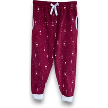 Formo Kadın Kalpli Polar Cepli Kışlık Pelüş Manşetli Kalın Kaliteli Pijama Altı