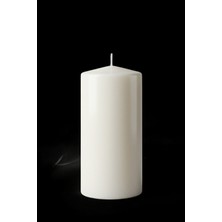 Paşa Cam Pasa Cam Silindir Mum Blok Mum Kütük Mum Beyaz Renk 10  cm  Genişlik 25  cm  Uzunluk Gül Kokulu El Işçiliği-