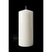 Paşa Cam Pasa Cam Silindir Mum Blok Mum Kütük Mum Beyaz Renk 10  cm  Genişlik 30  cm  Uzunluk Gül Kokulu El Işçiliği-