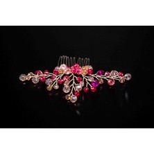 Handmade Pembe Renkli Tarak Toka, Gelin Tokası, Nişan, Söz, Isteme, Nikah
