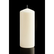 Paşa Cam Pasa Cam Silindir Mum Blok Mum Kütük Mum Krem Renk 10  cm  Genişlik 30  cm  Uzunluk Gül Kokulu El Işçiliği-