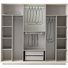 Ren 6 Kapaklı Gardırop  Mdf