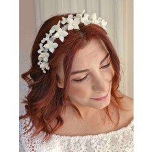 Handmade Çiçekli Gelin Tacı, Porselen Çiçekli, El Yapımı Gelin Tacı, Isteme, Nikah, Nişan, Düğün, Söz