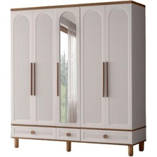 Ücretsiz MONTAJ-%100 Mdf-Aytaşı-Bohem Mahlas 5 Kapaklı Aynalı Gardırop