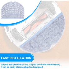Aiorwel Roborock T7S T7S Plus S7 Elektrikli Süpürge Aksesuarları Için Yedek Mikrofiber Mop Giysi Temizleme Pedleri 6 Adet (Yurt Dışından)