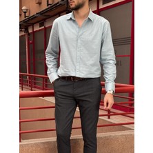 Erkek, Gömlek yaka, Regular Fit, Pamuklu, Keten dokuma, Old Money Culture, Nakış detaylı Gömlek G10