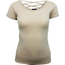 Ceylen Arkası Çapraz Ip Detay Tişört