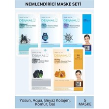 Dermal Nemlendirici Deniz Yosunu Aqua Beyaz Kömür Bal Özlü Maske Seti 23GR x 5ADET