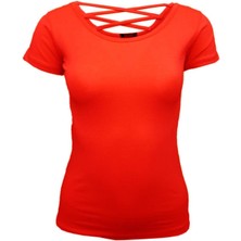 Arkası Çapraz Ip Detay Tişört