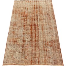 Burak Halı El Dokuma Eskitme Vintage 100 x 160 Turuncu Yün Dekoratif Halı