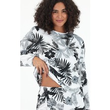 Kadın Uzun Kollu Baskılı Pijama Takımı