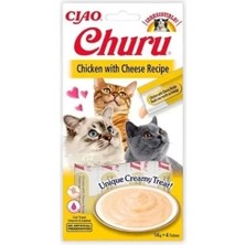 Inaba Ciao Churu Cream Tavuklu ve Peynirli Sıvı Kedi Ödül Maması 14 gr 4 Adet