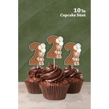 Ayıcık Temalı 2 Yaşında Cupcake Süsü '10LU