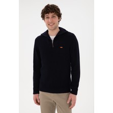 U.S. Polo Assn. Erkek Regular Fit Yarım Fermuarlı Lacivert Kazak 50297047-VR033