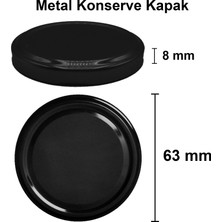 Afracam 250 ml Metal Siyah Kapaklı Kare Kavanoz 250 cc Şeffaf Köşeli Kavanoz 20 Adet
