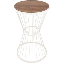 Aytuğ Sehpa Beyaz Ahşap Ceviz