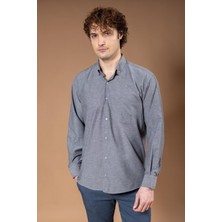 Erkek Uzun Kollu Klasik Regular Kalıp Düz Natural Pamuk Baba Gömlek 8180