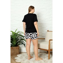 Nisanca %100 Pamuk  Büyük Beden Kısa Kol Şortlu Kadın Pijama Takımı